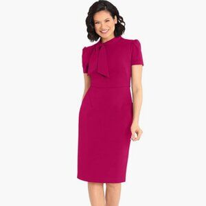 Maggie London Midi Sheath Dress with neck tie (14)